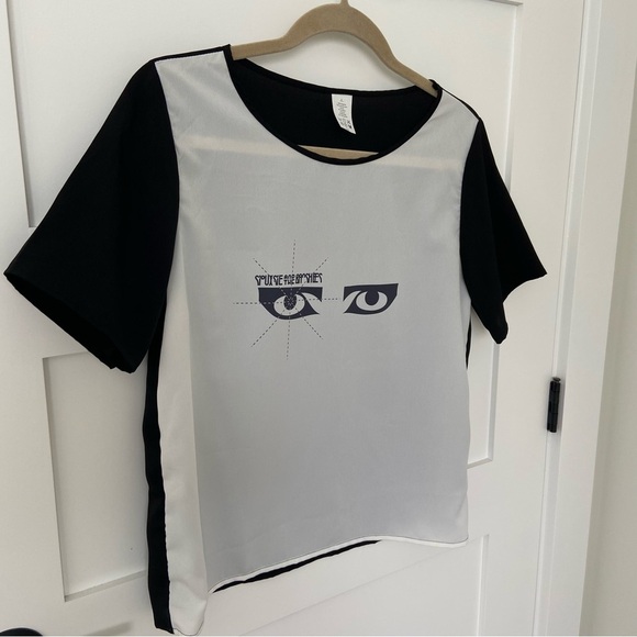 Siouxsie and the Banshees Black and White Sheer Top - Picture 9 of 13